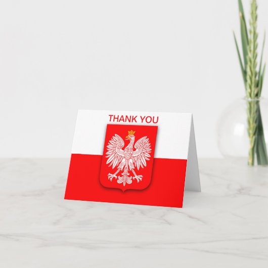 Polen Polska Poolse vlag Adelaar Wit Rood Bedankkaart (Voorkant)