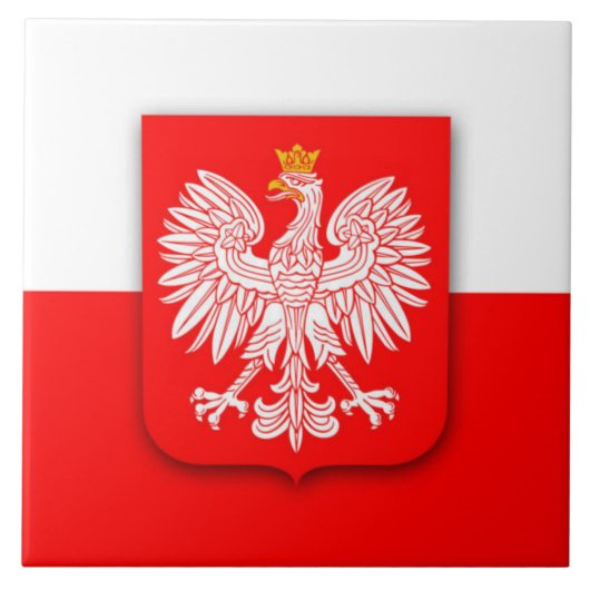 polen polska rode witte adelaar polish tegeltje (Voorkant)