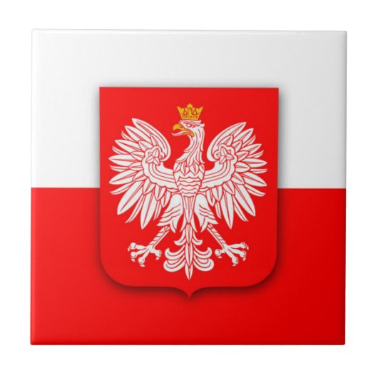 polen polska rode witte adelaar polish tegeltje (Voorkant)