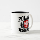Polen Polska Tweekleurige Koffiemok (Voorkant rechts)