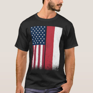 Polen Pools Amerikaanse vlaggen Trots USA Polen T-shirt