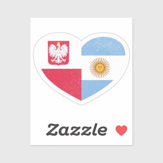 Polen Pools Argentinië Argentijns Hart Liefde Vlag Sticker (Vel)