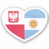 Polen Pools Argentinië Argentijns Hart Liefde Vlag Sticker (Voorkant)