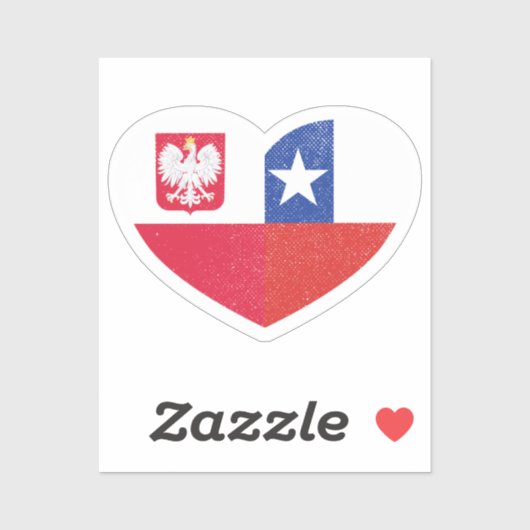Polen Pools Chili Chileens hart liefde vlag Sticker (Vel)