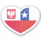 Polen Pools Chili Chileens hart liefde vlag Sticker (Voorkant)