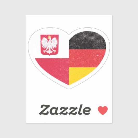 Polen Pools Duitsland Duitse Hart Liefde Vlag Sticker (Vel)