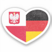 Polen Pools Duitsland Duitse Hart Liefde Vlag Sticker (Voorkant)