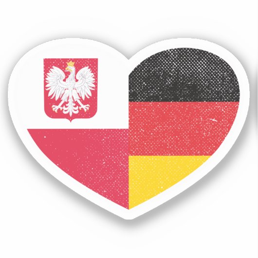 Polen Pools Duitsland Duitse Hart Liefde Vlag Sticker (Voorkant)