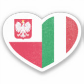 Polen Pools Italië Italiaanse hart liefde vlag Sticker (Voorkant)