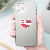 Polen Pools Letland Letse hart liefde vlag Sticker (Telefoon)