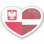 Polen Pools Letland Letse hart liefde vlag Sticker (Voorkant)