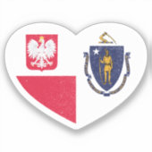 Polen Pools Massachusetts Massachusetts hart Sticker (Voorkant)