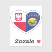 Polen Pools Montana Montanan hart liefde vlag Sticker (Vel)