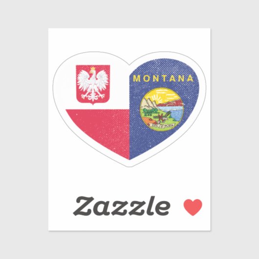 Polen Pools Montana Montanan hart liefde vlag Sticker (Vel)