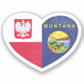 Polen Pools Montana Montanan hart liefde vlag Sticker (Voorkant)