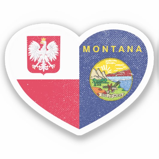 Polen Pools Montana Montanan hart liefde vlag Sticker (Voorkant)
