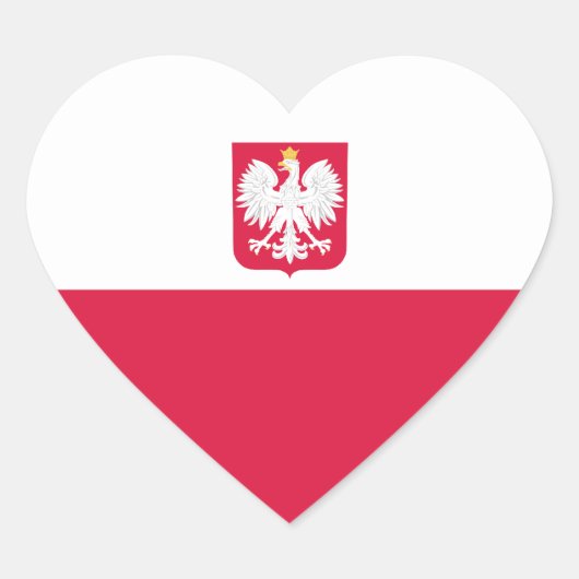 Polen/Pools/Poolhart Vlag Hart Sticker (Voorkant)
