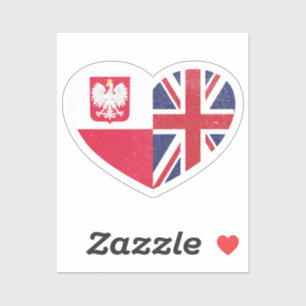 Polen Pools Verenigd Koninkrijk Britse Heart Love Sticker