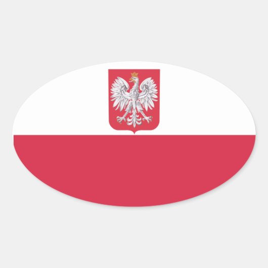 Polen Poolse Eagle Crest Ovale Sticker (Voorkant)