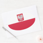Polen Poolse Eagle Crest Ovale Sticker (Envelop)
