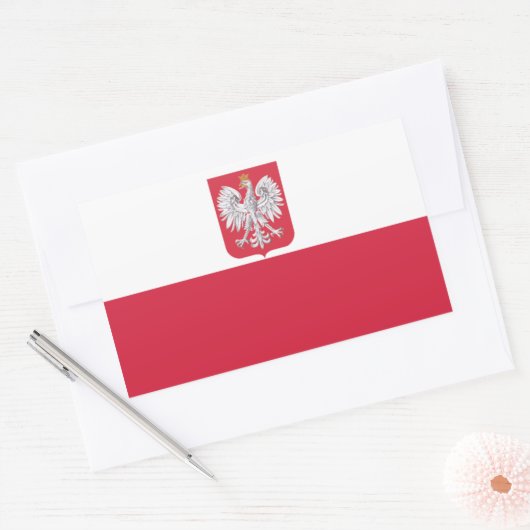 Polen Poolse Eagle Crest Rechthoekige Sticker (Envelop)