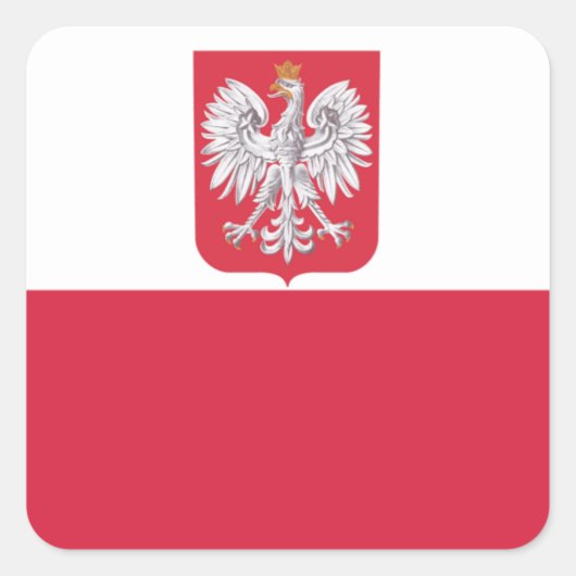 Polen Poolse Eagle Crest Vierkante Sticker (Voorkant)