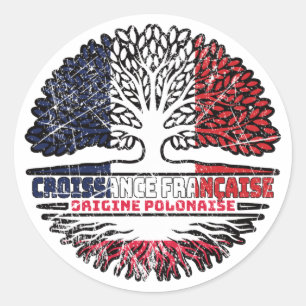 Polen Poolse Franse vlag - boomkorren Ronde Sticker