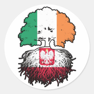 Polen Poolse Ierse vlag voor boomstammen Ronde Sticker
