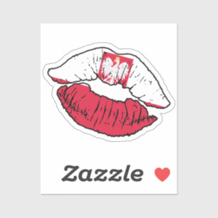 Polen Poolse lippenstift liefde vlag Sticker