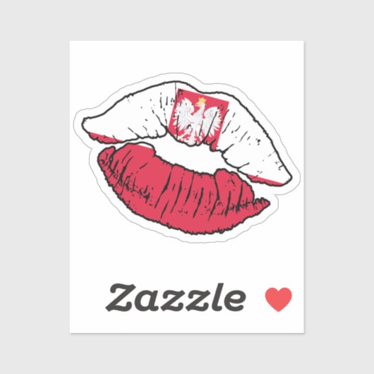 Polen Poolse lippenstift liefde vlag Sticker (Vel)