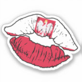 Polen Poolse lippenstift liefde vlag Sticker (Voorkant)