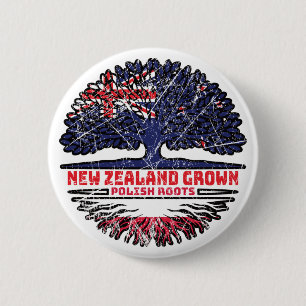 Polen Poolse Nieuw-Zeelandse boomstammen Ronde Button 5,7 Cm