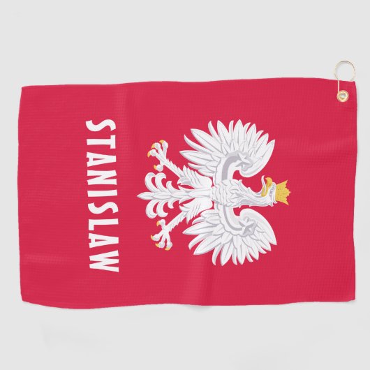 Polen Poolse Rode Witte Adelaar Polska Aangepaste  Golfhanddoek (Horizontaal)