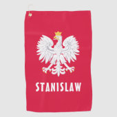 Polen Poolse Rode Witte Adelaar Polska Aangepaste  Golfhanddoek (Voorkant)
