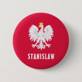 Polen Poolse Rood-Witte Adelaar Polska Aangepaste  Ronde Button 5,7 Cm (Voorkant)