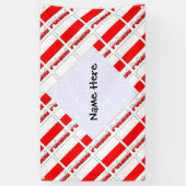 Polen Poolse vlag betegelde zwarte personalisatie Spandoek (Verticaal)