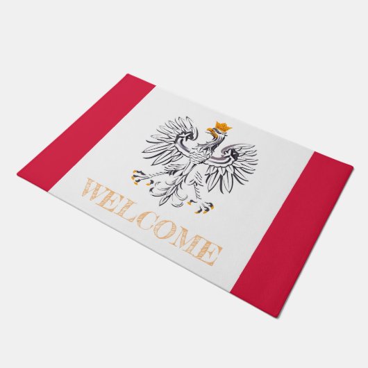 Polen & Poolse vlag huis matten / sport Welkom (Schuin)