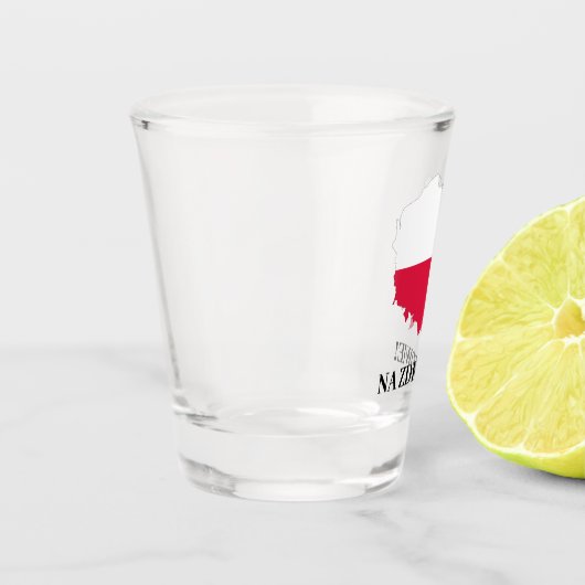 Polen Poolse vlag Kaart Na Zdrowie Cheers Shot Glas (Links)