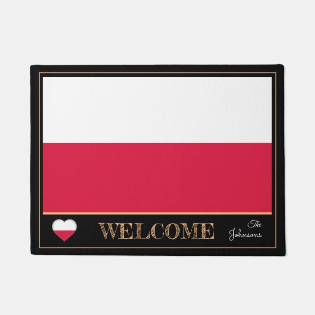 Polen & Poolse vlag matten/sporten Welkom Deurmat (Voorkant)