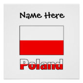 Polen Poolse Vlag Zwarte Personalisatie Perfect Poster (Voorkant)