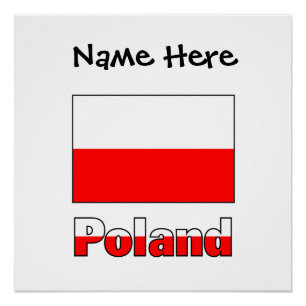 Polen Poolse Vlag Zwarte Personalisatie Perfect Poster