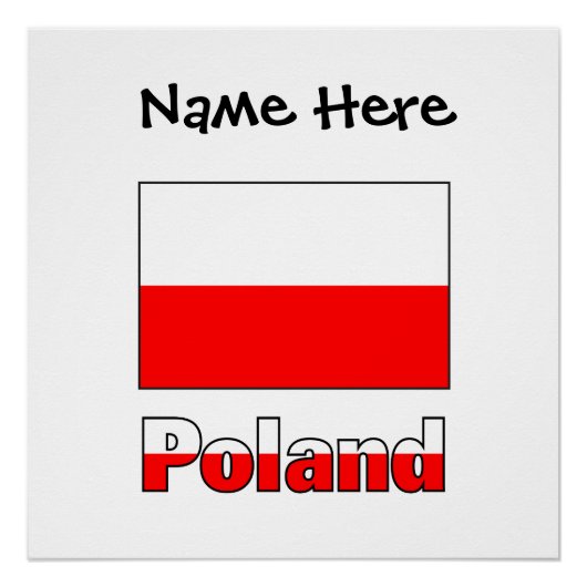 Polen Poolse Vlag Zwarte Personalisatie Perfect Poster (Voorkant)