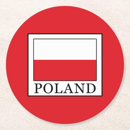 Polen Ronde Kartonnen Onderzetter (Voorkant)
