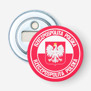 Polen Round Emblem Button Flesopener
