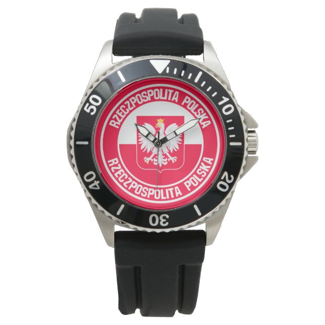Polen Round Emblem Horloge (Voorkant)