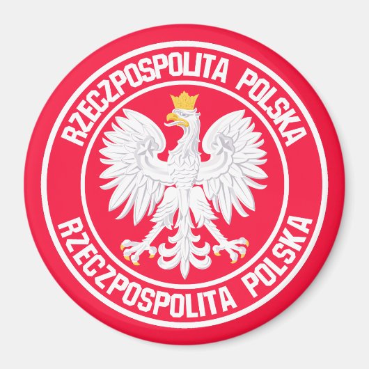 Polen Round Emblem Magneet (Voorkant)