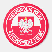 Polen Round Emblem Magneet (Voorkant)