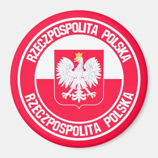 Polen Round Emblem Magneet (Voorkant)