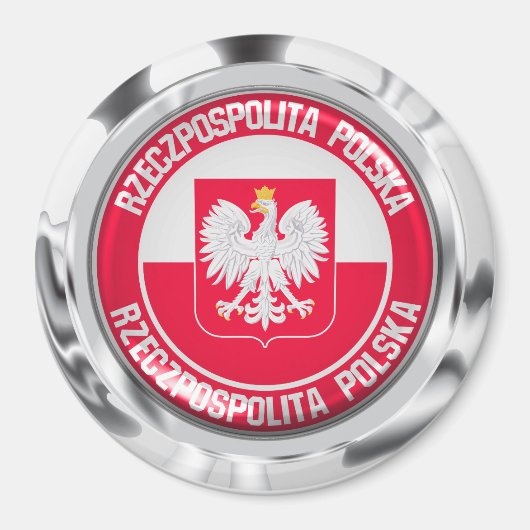 Polen Round Emblem Magneet (Voorkant)