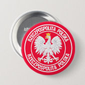 Polen Round Emblem Ronde Button 7,6 Cm (Voorkant /achterkant)